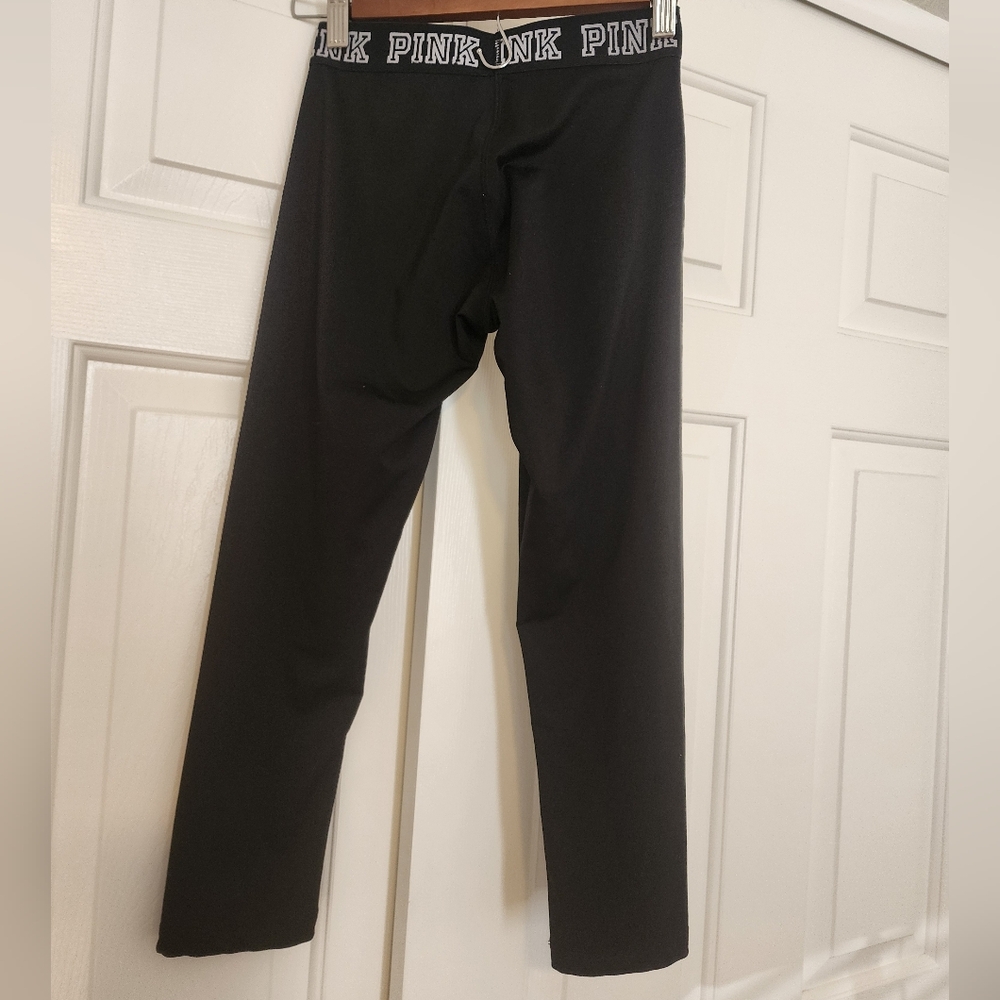 Pink Victoria Secret Ultimate Black Spandex Cropped Leggings Size XS